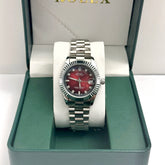 Rolex Lady Datejust Steel Red Dial 28mm