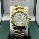 Rolex Datejust Gold Diamond Silver Dial 41mm