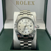 Rolex Datejust Steel Diamond Silver Dial 41mm
