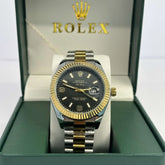 Rolex Air King Half Gold Black Dial 40mm