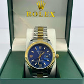 Rolex Air King Half Gold Blue Dial 40mm