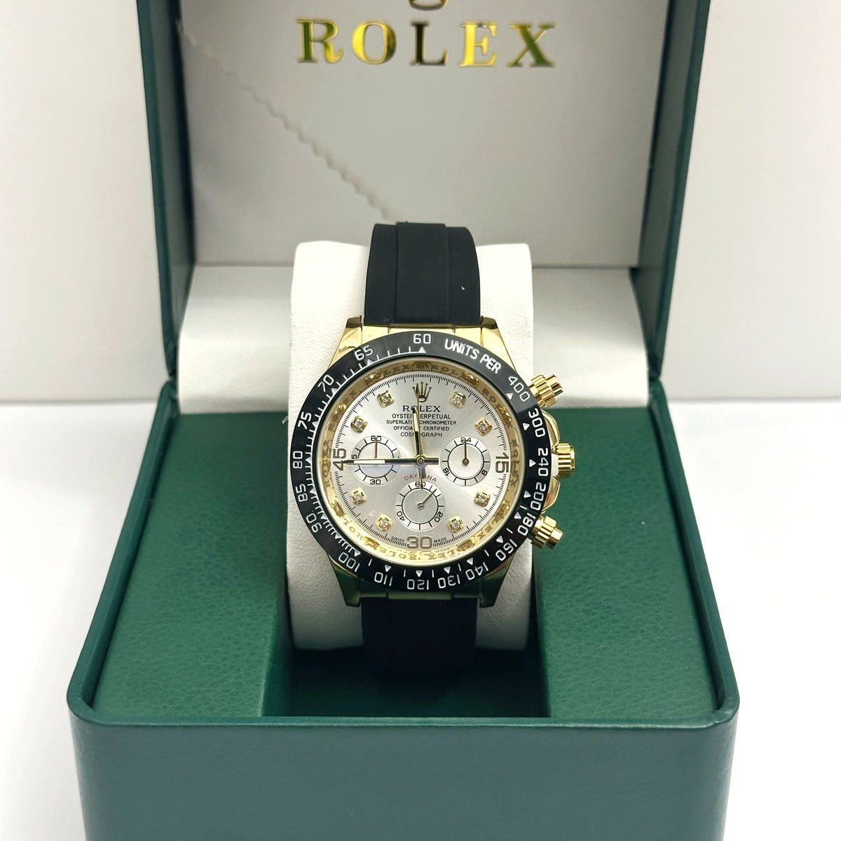 Rolex Daytona Cosmograph Oysterflex Diamond Gold Silver Dial 40mm
