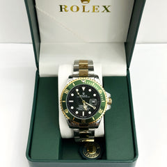 Rolex Submariner Half Gold Green Black Dial Openback Dial 40mm