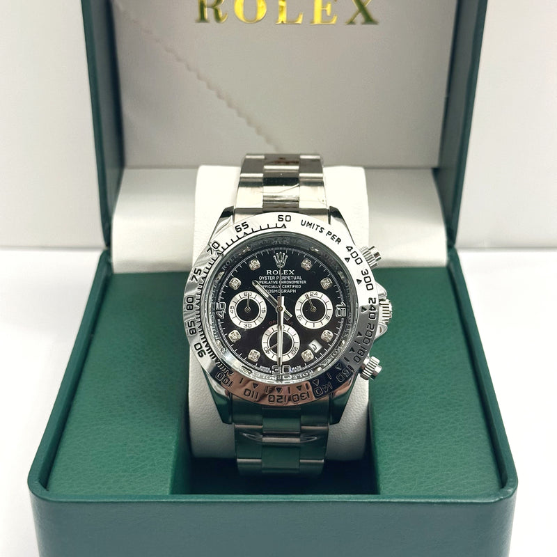 Rolex Daytona Cosmograph Steel Black Diamond Dial 40mm