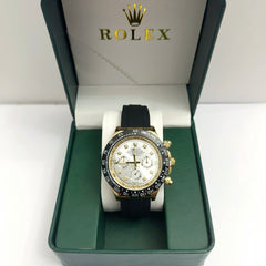 Rolex Daytona Cosmograph Oysterflex Diamond Gold Silver Dial 40mm