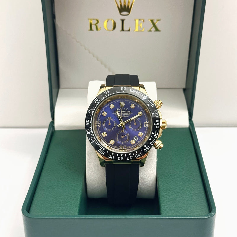 Rolex Daytona Cosmograph Oysterflex Diamond Gold Blue Dial 40mm