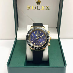 Rolex Daytona Cosmograph Oysterflex Diamond Gold Blue Dial 40mm