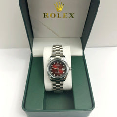 Rolex Lady Datejust Steel Red Dial 28mm