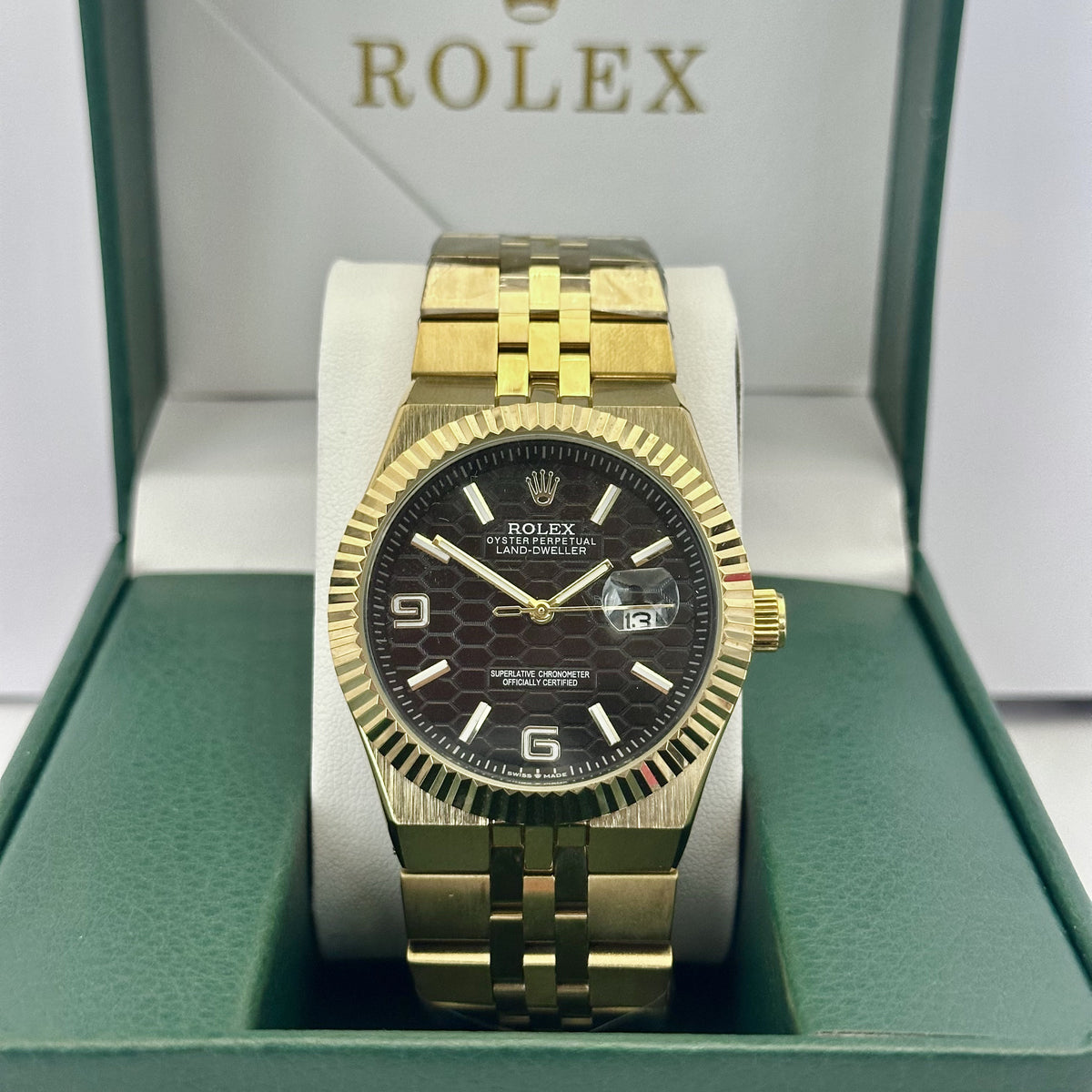 Rolex Land-Dweller Gold Black Dial 40mm