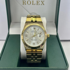 Rolex Land-Dweller Gold Silver Dial 40mm