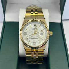 Rolex Land-Dweller Gold Silver Dial 40mm