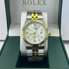 Rolex Land-Dweller Half Gold Silver Dial 40mm