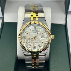 Rolex Land-Dweller Half Gold Silver Dial 40mm