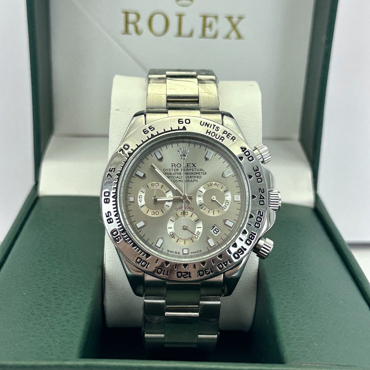 Rolex Daytona Cosmograph Date Steel Platinum Dial 40mm