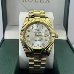 Rolex Datejust Gold Diamond Silver Dial 41mm