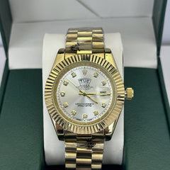 Rolex Datejust Gold Diamond Silver Dial 41mm