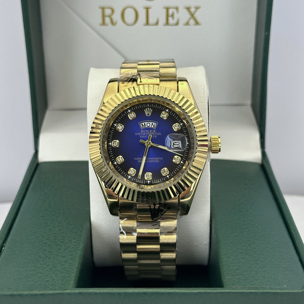 Rolex Datejust Gold Diamond Blue Gradient Dial 41mm