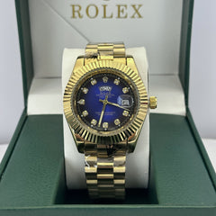 Rolex Datejust Gold Diamond Blue Gradient Dial 41mm