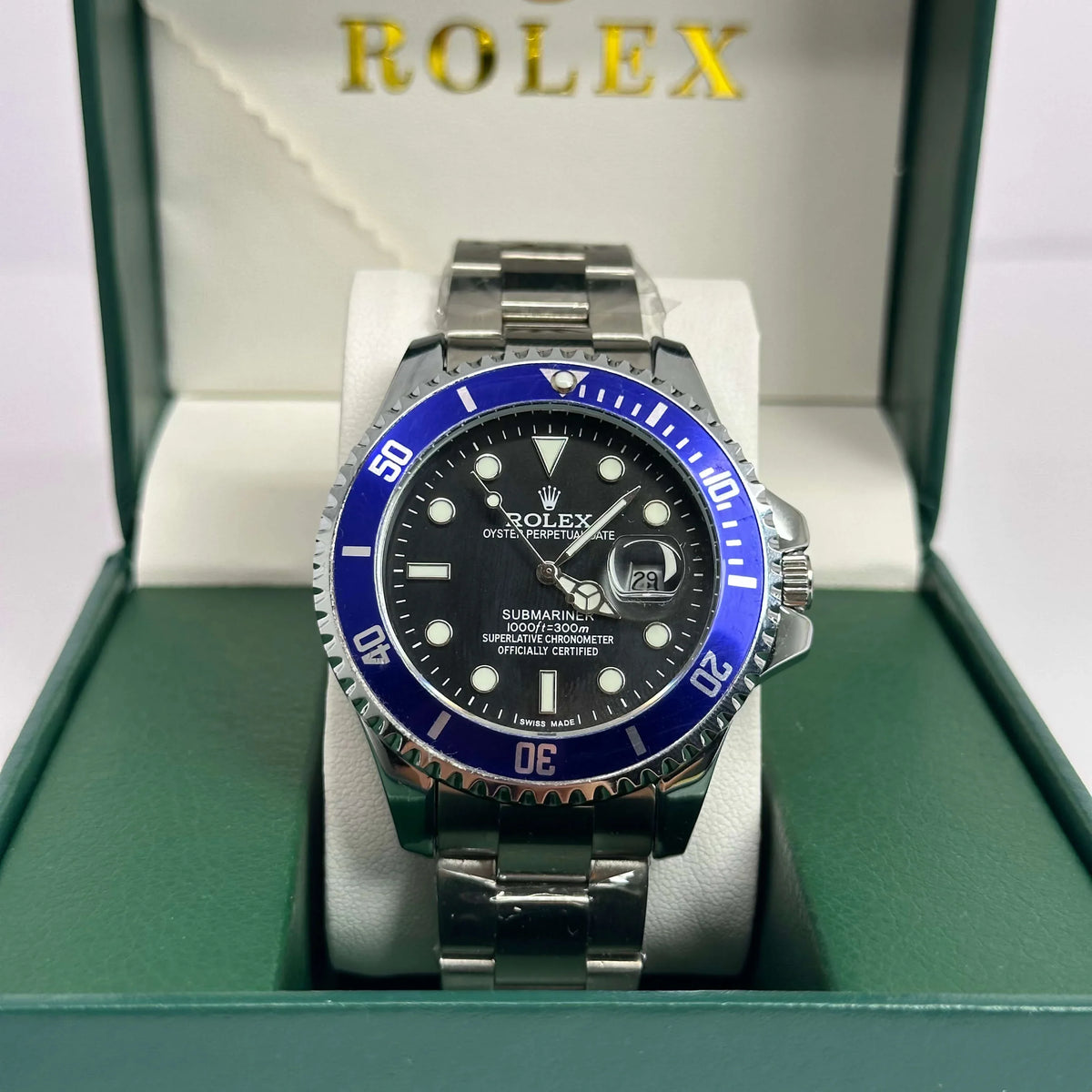 Rolex Submariner Blue Bezel Black Openback Dial 40mm