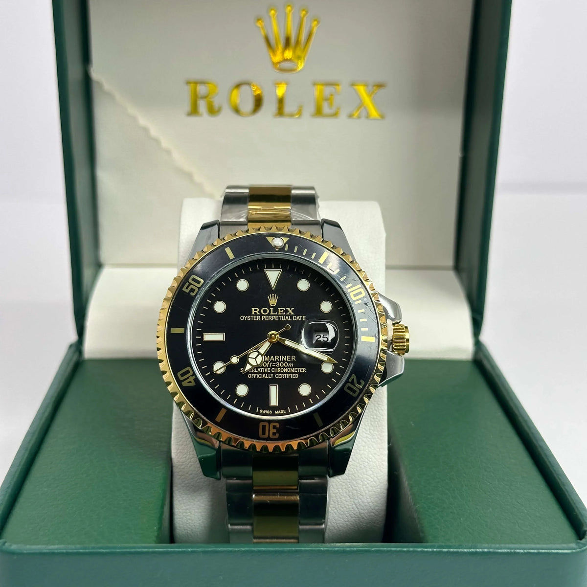 Rolex Submariner Half Gold Black Openback Dial 40mm