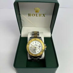 Rolex Yacht Master Half Gold Bezel Silver Dial 40mm
