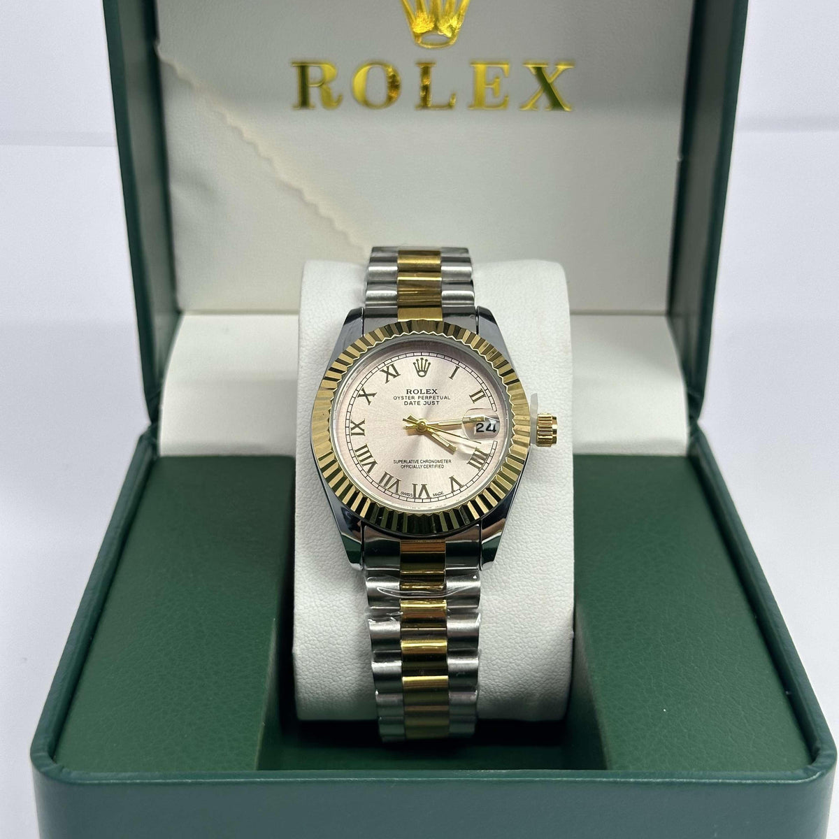 Rolex Lady Datejust Half Gold Pink Dial 28mm
