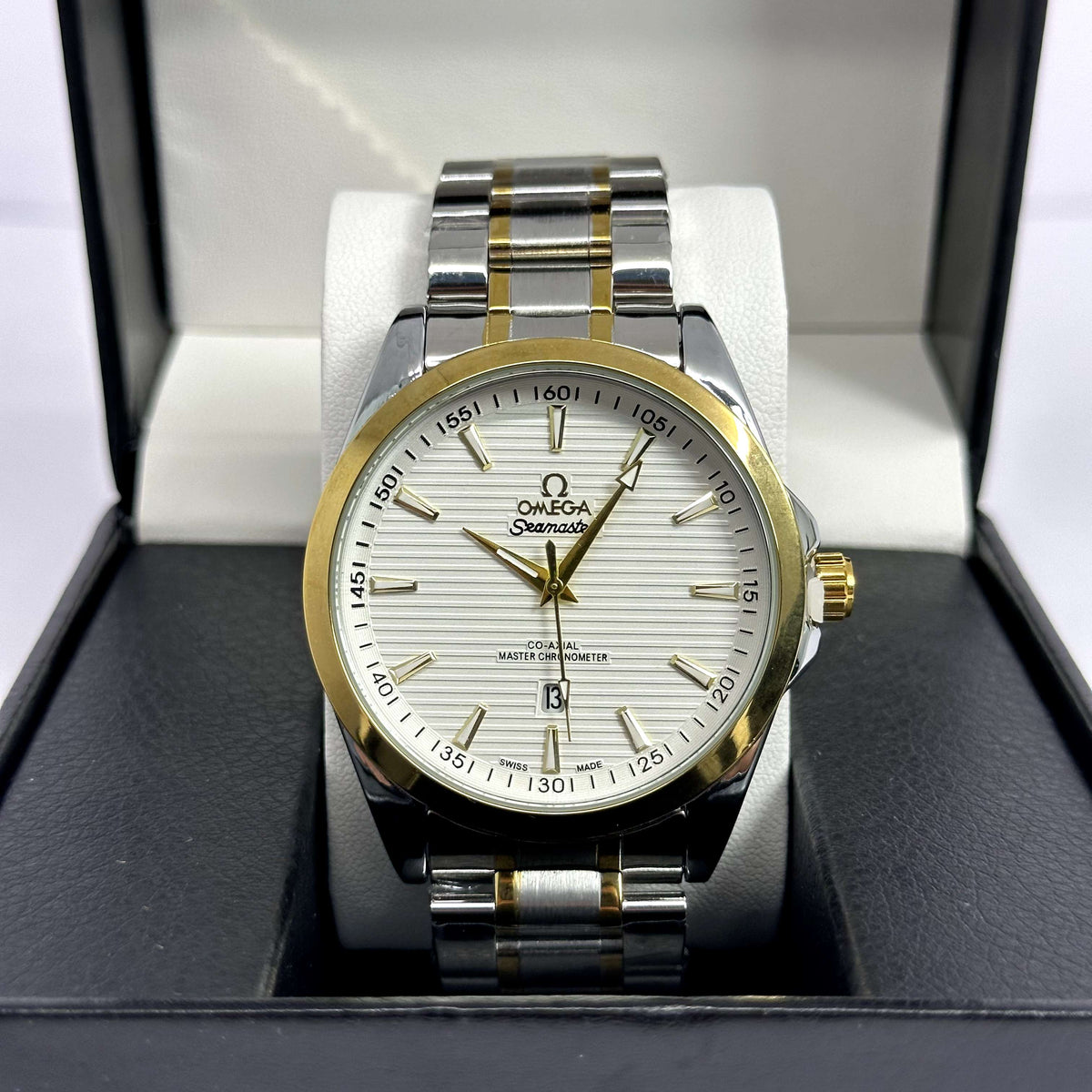 Omega Seamaster Aqua Terra Half Gold White Dial 43mm