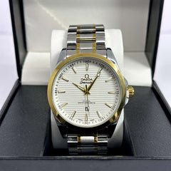 Omega Seamaster Aqua Terra Half Gold White Dial 43mm