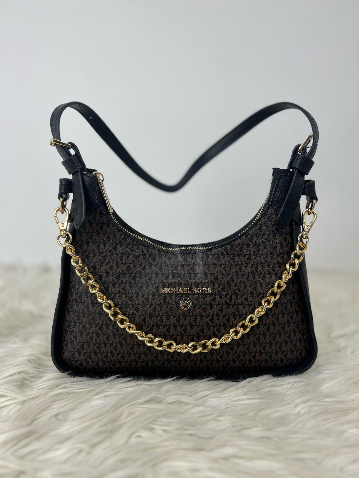 Michael Kors Wilma Brown Black Shoulder Bag