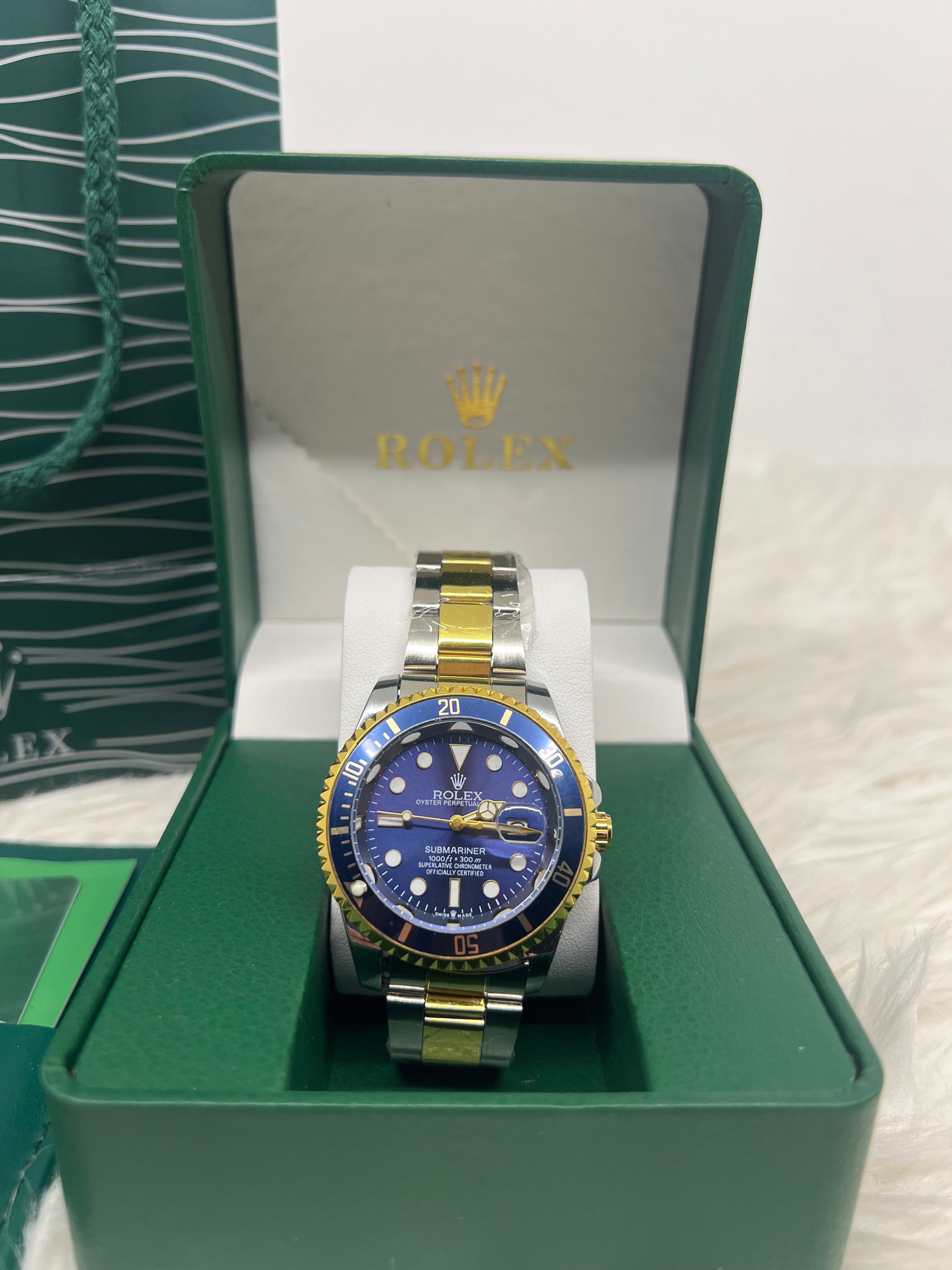 Rolex Submariner Date Half Gold Blue Dial