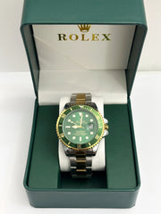 Rolex Submariner Half Gold Green Dial Openback Dial 40mm